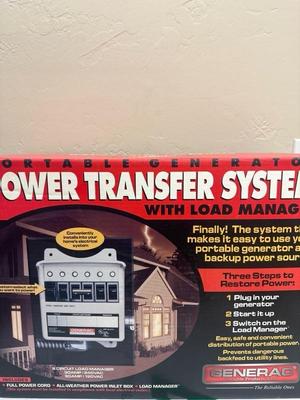 Lot 1409 Portable generator power transfer system