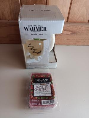 New in box Ambi scents Scented wax warmer nightlight LIVE-LOVE-LAUGH burner with scents.