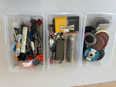 Lot 1066, miscellaneous tools and spark plugs