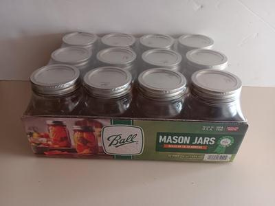 12 Pint 16-ounce Mason Jars BRAND NEW canning jars