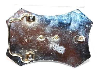 Bronze Style "Covered Wagon" Belt Buckle on a Silver Tone Base 3 1/2" x 2 1/2"