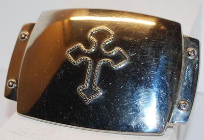 "Celtic Cross" Belt Buckle 4" x 2 1/2" Rect.