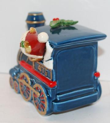 "Otagiri" Locomotive & Santa Bear Music Box Plays "Joy To The World" 5" L x 5" H x 3" W