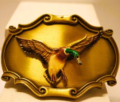 "Mallard Duck" 1980 Raintree Belt Buckle 3 1/2" x 2 1/2"