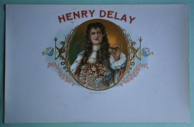 "HENRY DELAY" Inner Lid Cigar Box Label, form early 1900's