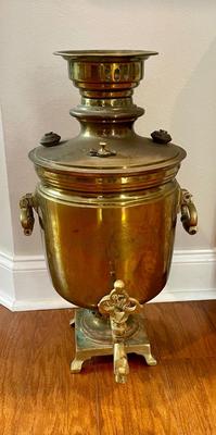 Antique large Russian brass Samovar