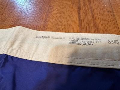 2 Star Admiral Flag. Vietnam Era