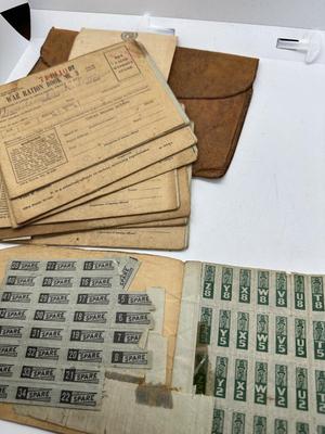 War Ration Pouch w/ Eight Ration Books