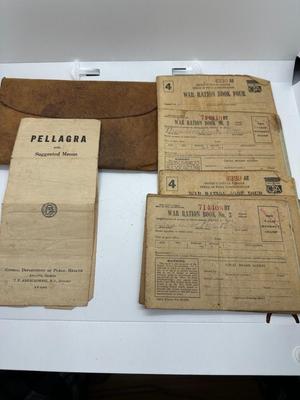 War Ration Pouch w/ Eight Ration Books