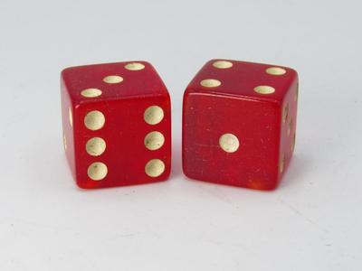 Vintage Red Casino-Style Dice