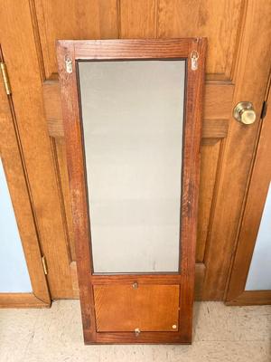 LOT 18: Two Wood and Mirror Mini Door Shaped Coat Racks