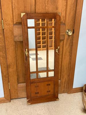 LOT 18: Two Wood and Mirror Mini Door Shaped Coat Racks