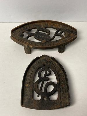 LOT 42: Antique / Vintage Cast Iron Trivets and Flat Irons