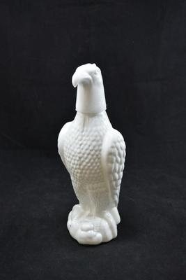 Vintage Milk Glass Eagle Decanter 11â€
