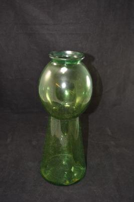 Vintage Green Glass Vase, SPAIN 14â€x6â€