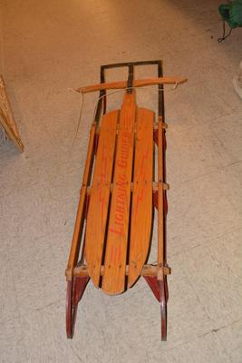 Vintage 57â€ â€œLightning Guiderâ€ Metal Runner Sled