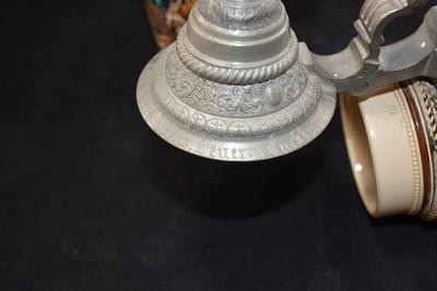 Pair of Vintage German Steins 10.5â€/5.75â€