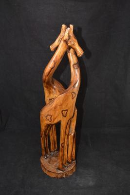 18.5â€ Entwined Giraffe Carving