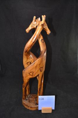 18.5â€ Entwined Giraffe Carving