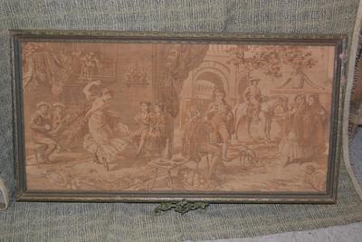 Antique Framed Tapestry 42â€x21.75â€