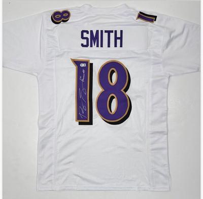 Roquan Smith Beckett Witnessed Autographed Jersey- White Baltimore Ravens