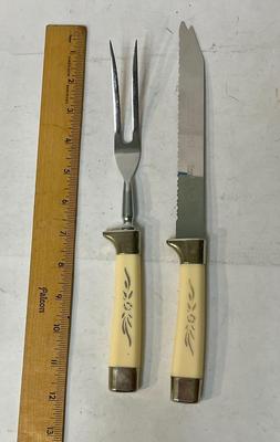 Vintage Sheffield Serving Utensils - Fork and Carving Knife
