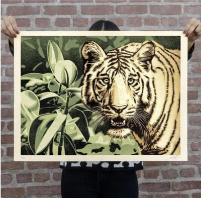 Shepard Fairey Grace and Power Under Pressure Green Tiger Obey Giant