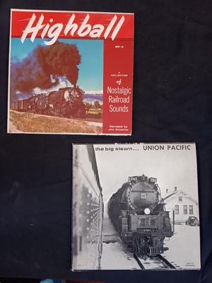 Two Locomotive Vinyl Albums - LP record Highball Train - The Big steam Union Pacific