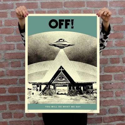 Shepard Fairey - OFF! YOU WILL DO WHAT WE SAY (Aqua Drab) - 2022