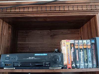 JVC Super VHS ET VCR plus Video Cassette Recorder with VHS tape collection