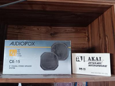 Akai Dynamic Microphone DM-13 with Audiovox 6" Coaxial stereo speakers