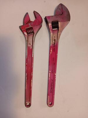 Two large adjustable wrenches - 1 11/16" Cresent and 3/18" Facom