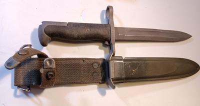 Vintage military issued Bayonet with scabbard marked US M8A1