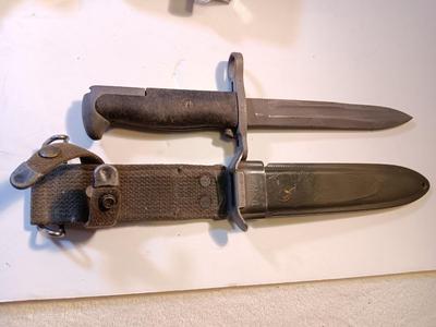 Vintage military issued Bayonet with scabbard marked US M8A1