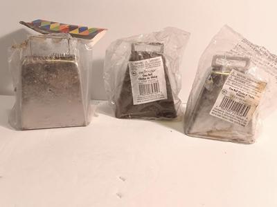 Three new metal cow bells - Creatology 4" crafting cowbells