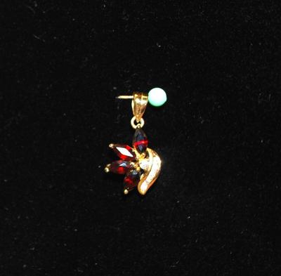 Tiny 4 Garnet Colored Stone Pendant