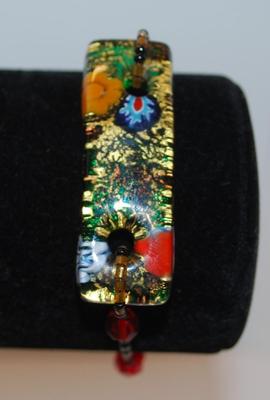 Long Acrylic 2" x Â½" Very Colorful Bracelet 6"