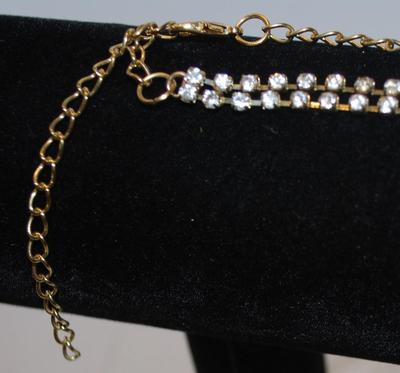 Double String Clear Stone ANKLE Bracelet 7"