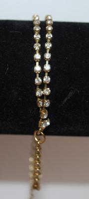 Double String Clear Stone ANKLE Bracelet 7"