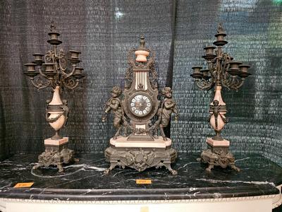 Louis XVI Style Garniture Clock Set