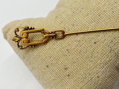 LOT 294J: 9K Gold Antique Victorian Stick/Hat/Tie Pin-3.7 grams