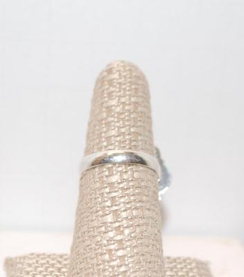 Size 7Â½ Round Red Coral .925 Silver Plated Ring (7.2g)