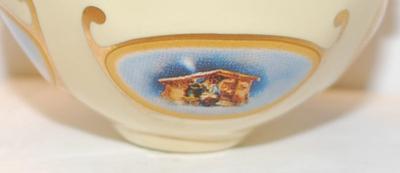 "Mother Mary & Child" Hinged Egg Shaped Trinket Box 4 Â½" H
