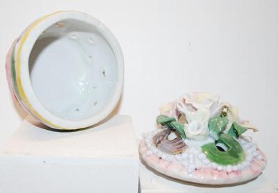 Ceramic Covered Trinket Box or Perforated Potpourri Dish 3" H x 3" Rd.