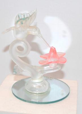 Hummingbird & Flower Acrylic Figure 3 " H