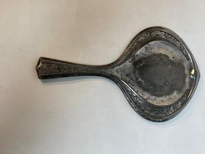 Antique ~ Queens Cy. Sil. CO~Victorian Beveled Hand Mirror ~ Quadruple SILVER PLATE