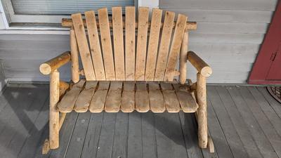 Raw Wood Patio Rocker