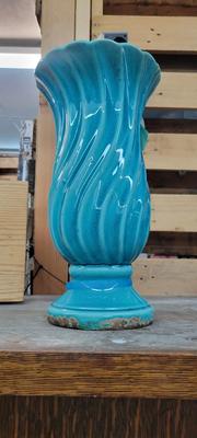 Tall blue vase