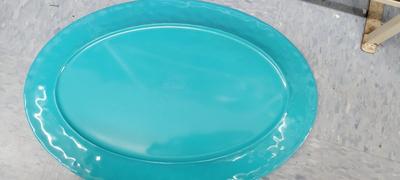 Plastic turquoise platter