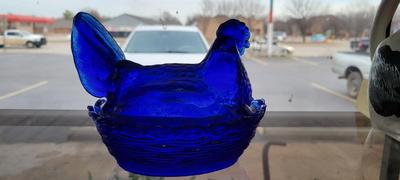 Fenton Glass Cobalt blue chicken